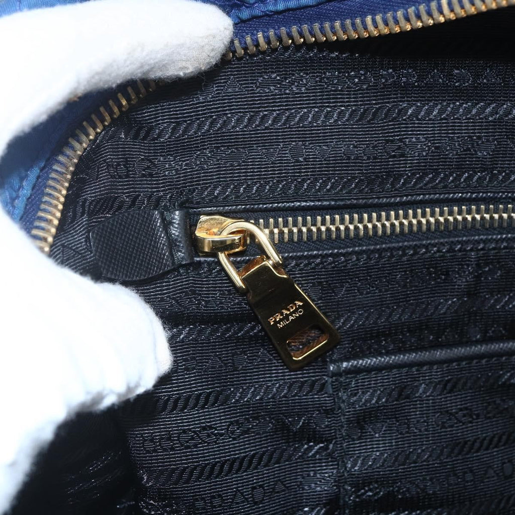 Prada Chain Shoulder Bag Quilted Tessuto Blue Nylon Shoulder Bag Bag