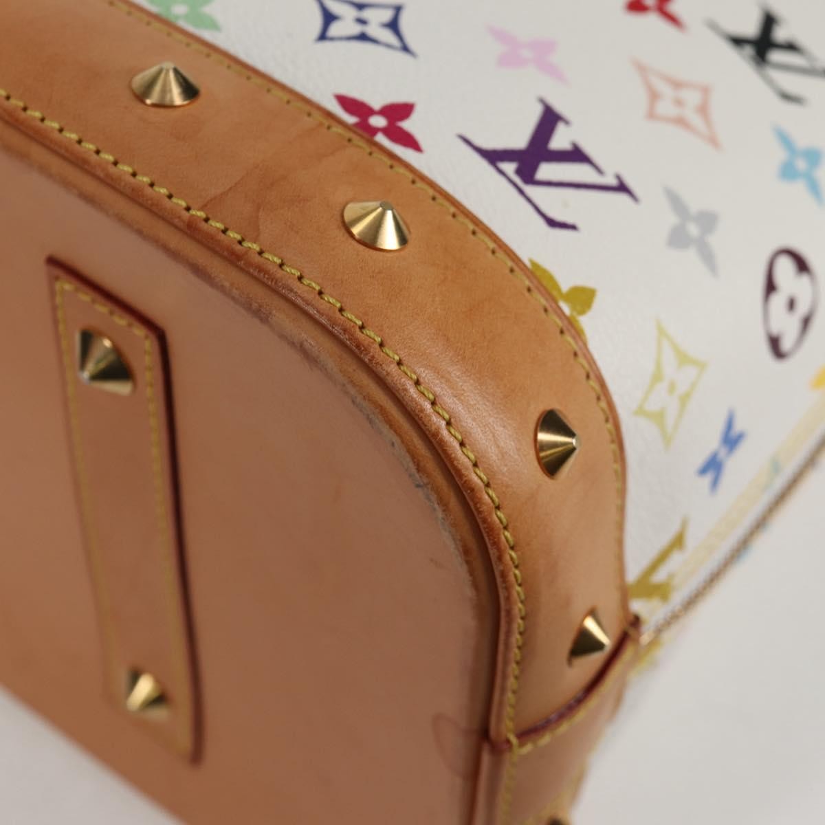 Louis Vuitton Alma Handbag Monogram Multicolor White Canvas Bag