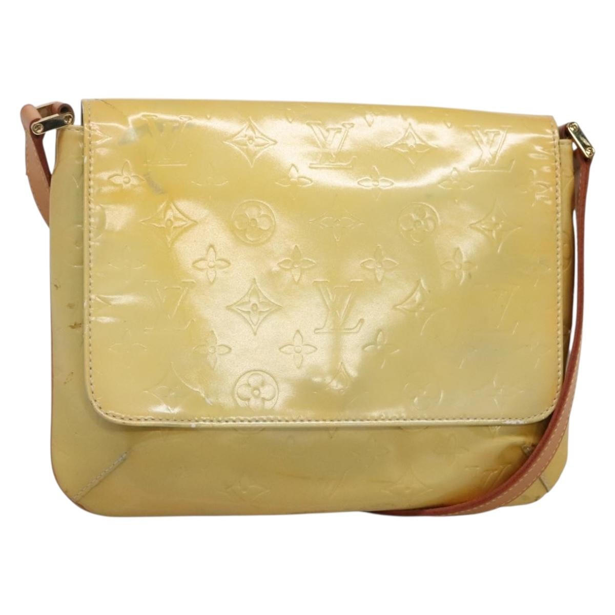 Louis Vuitton Thompson Street Handbag Monogram Vernis Beige Patent_Leather Shoulder Bag