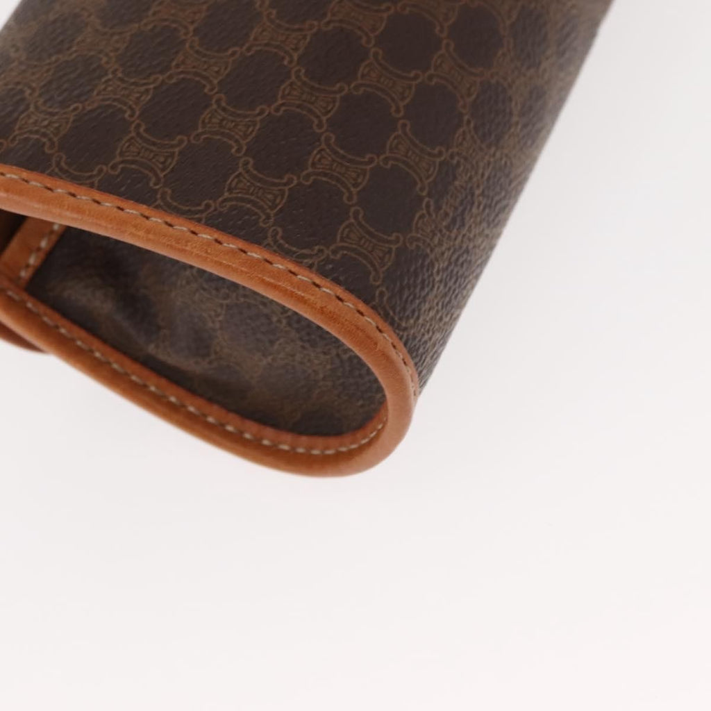 Celine Macadam Pochette Canvas And Leather Brown Canvas Clutche & Pouche Bag