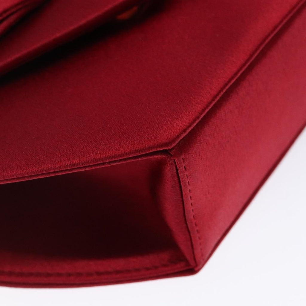 Saint Laurent Vintage Flap Crossbody Bag Silk Red Satin Clutche & Pouche Bag (Pre-Owned)