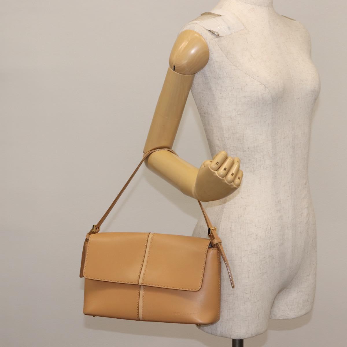 Burberry Shoulder Bag Leather Beige Leather Shoulder Bag