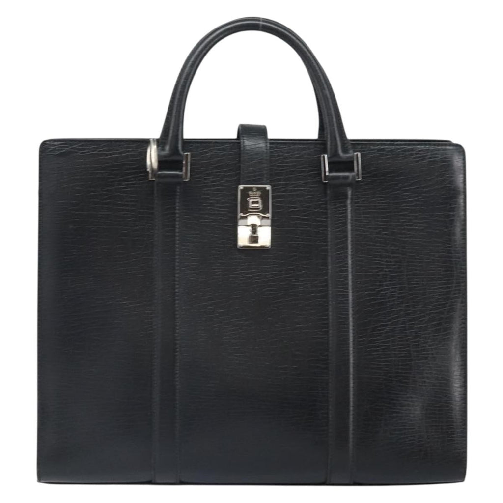 Gucci Vintage Handbag Leather Black Leather Handbag (Pre-Owned)