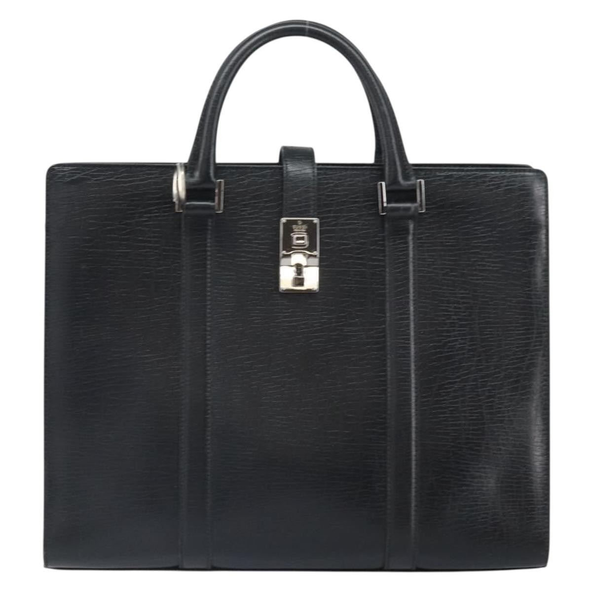 Gucci Vintage Handbag Leather Black Leather Handbag (Pre-Owned)