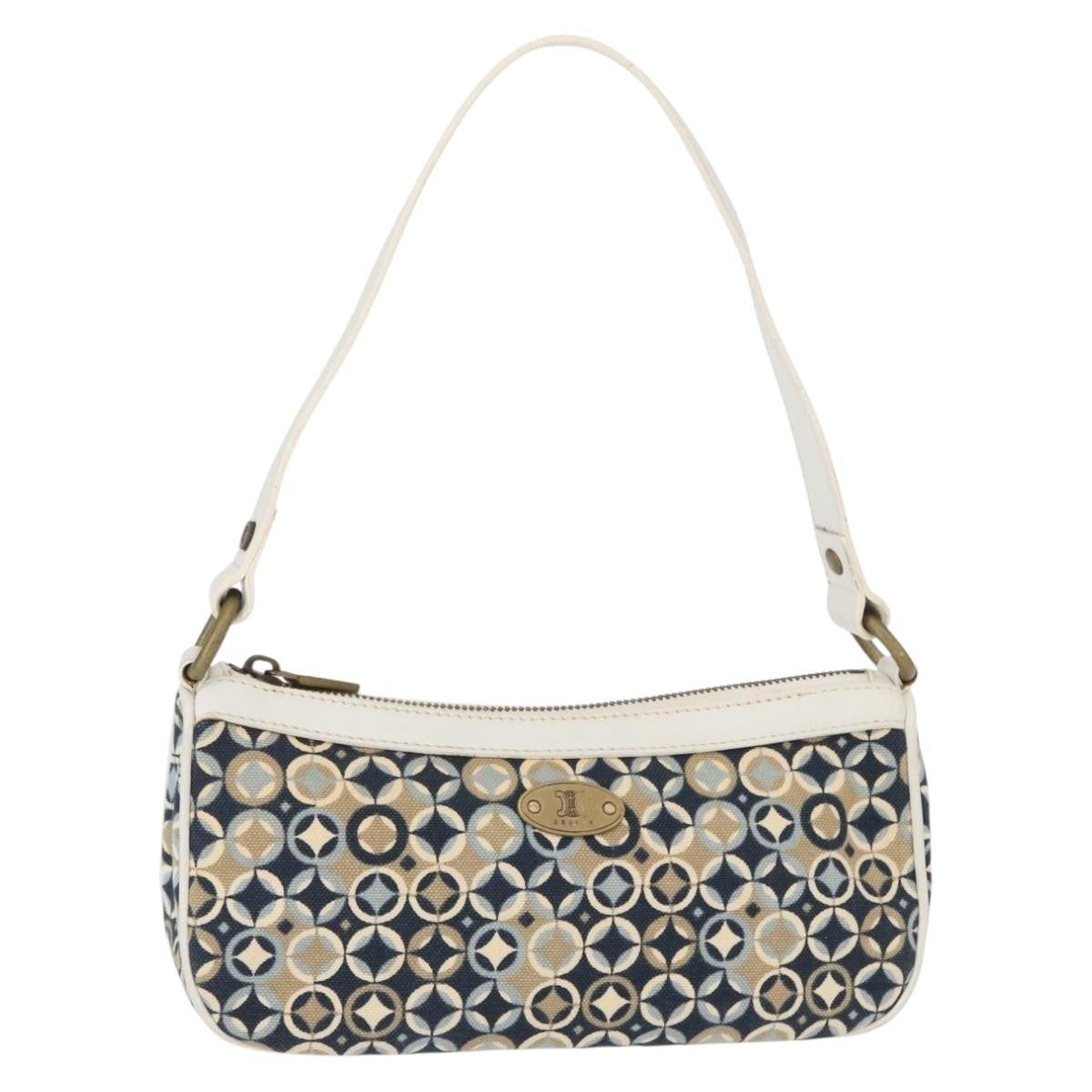Celine Vintage Pochette Shoulder Bag Canvas Navy Canvas Clutche & Pouche Bag