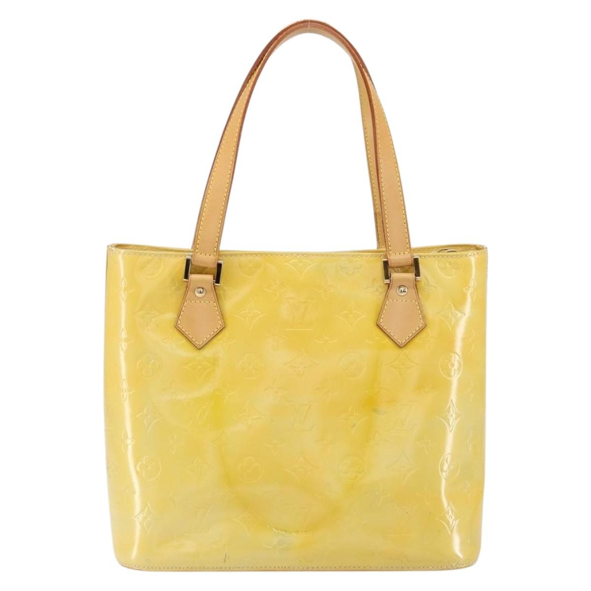 Louis Vuitton Houston Handbag Monogram Vernis Yellow Patent_Leather Tote Bag
