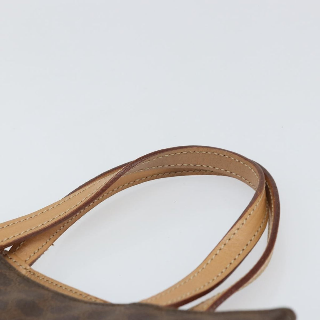 Celine Vintage Macadam Tote Bag Canvas And Leather Brown Canvas Tote Bag Bag
