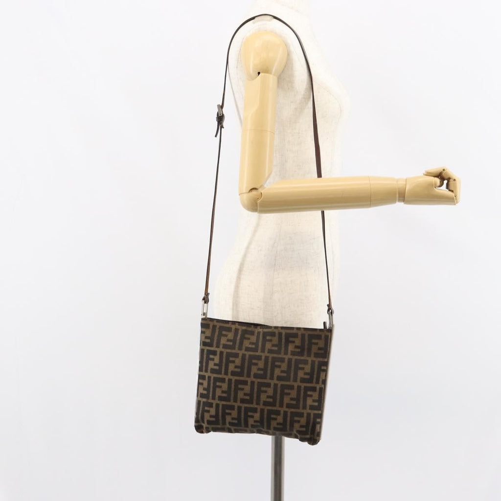 Fendi Vintage Shoulderbag Canvas Brown Canvas Shoulder Bag Bag