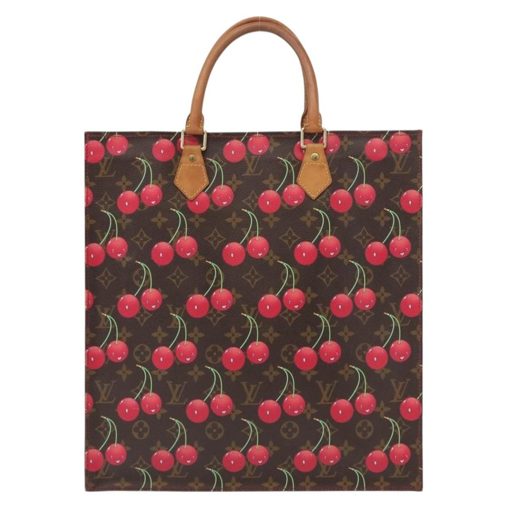 Louis Vuitton Sac Plat Bag Limited Edition Monogram Cerises Brown Canvas Handbag