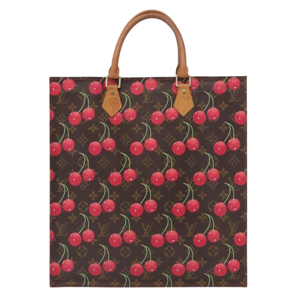 Louis Vuitton Sac Plat Bag Limited Edition Monogram Cerises Brown Canvas Handbag