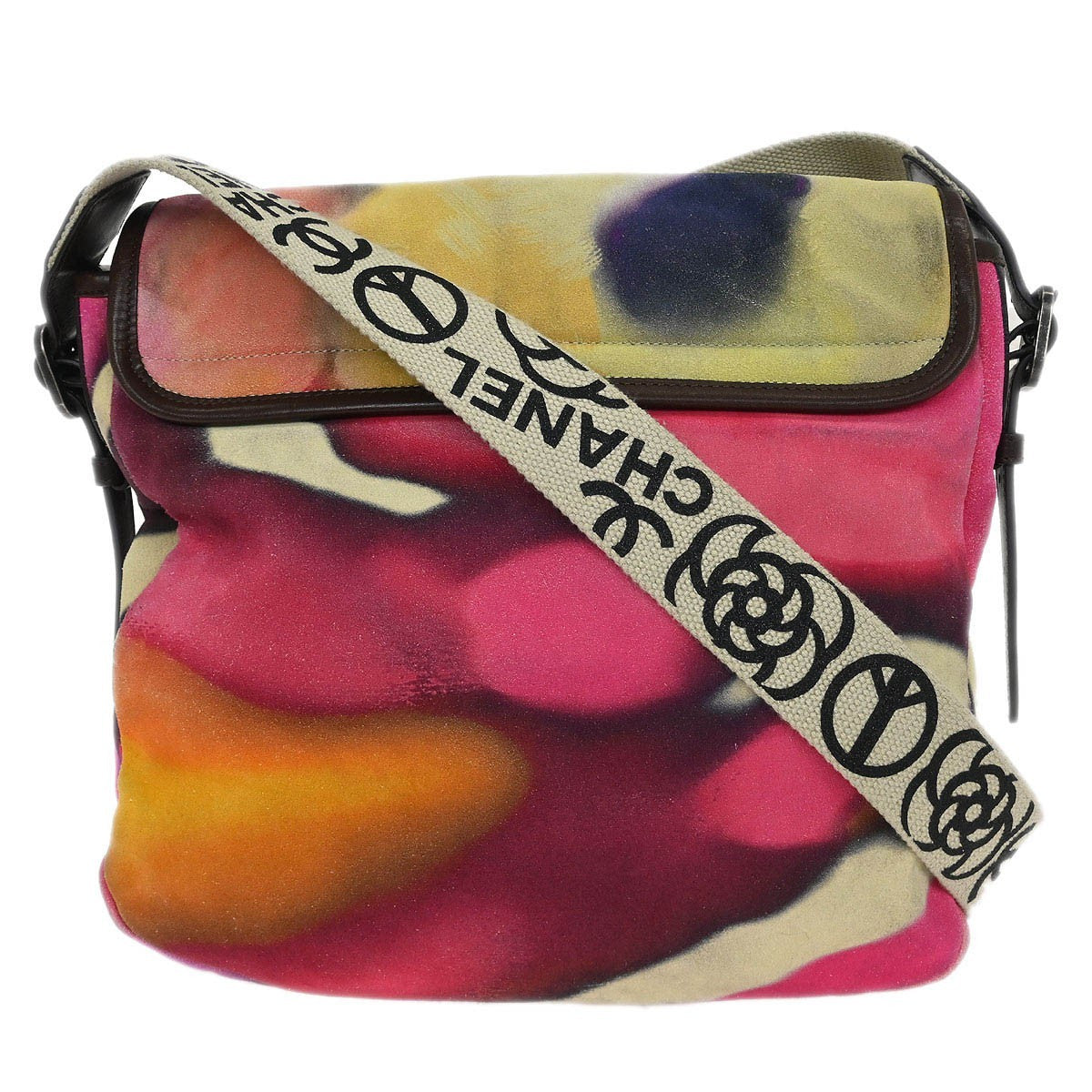 Chanel Flower Power Messenger Bag Multicolor Printed Nubuck Multicolour Suede Shoulder Bag Bag
