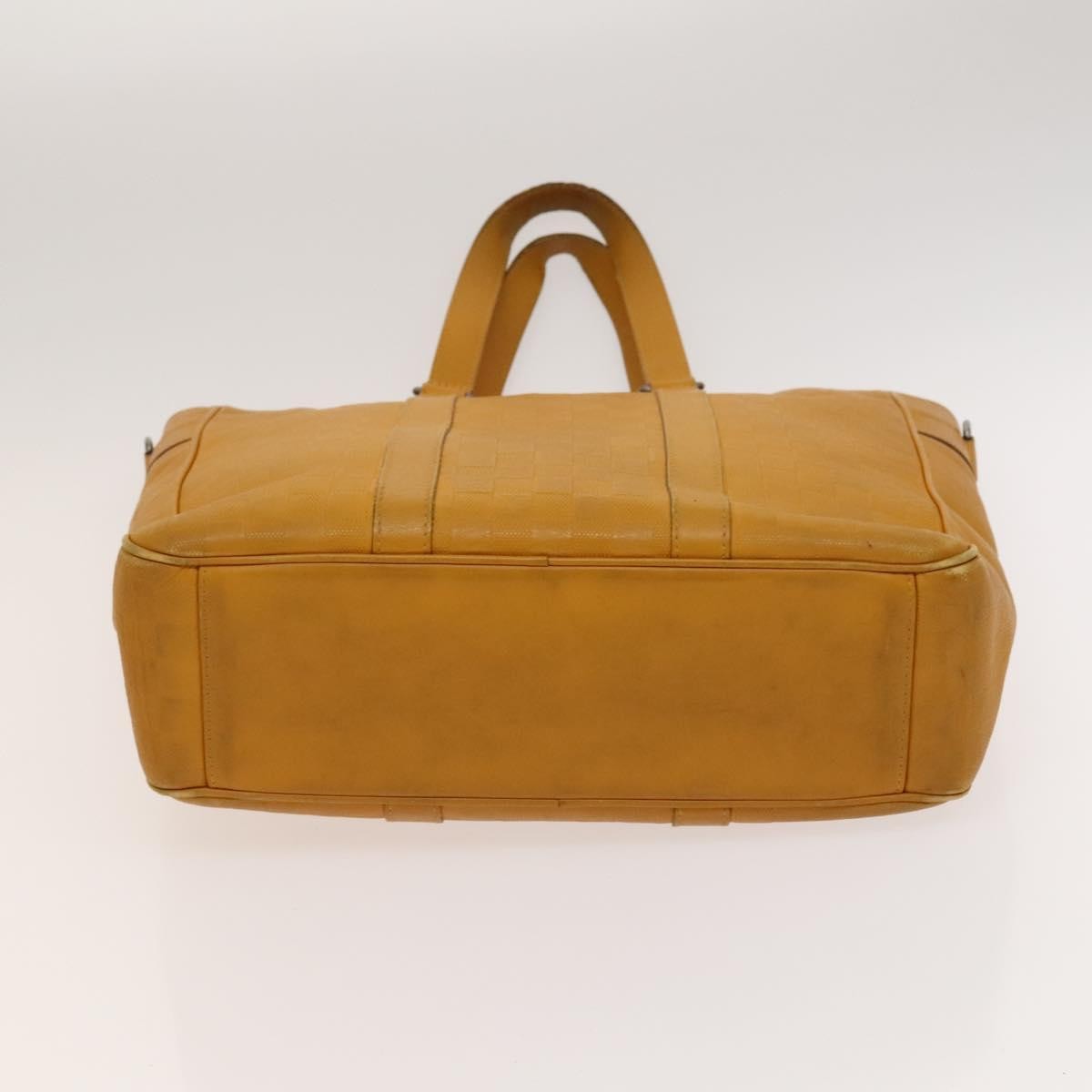 Louis Vuitton Tadao Handbag Damier Infini Leather Yellow Leather Handbag