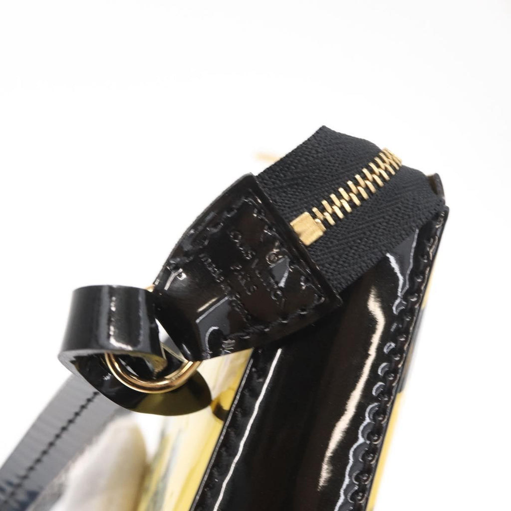 Louis Vuitton Pochette Accessoires Nm Limited Edition Stickers Monogram Vernis Yellow Patent_Leather Clutche & Pouche Bag
