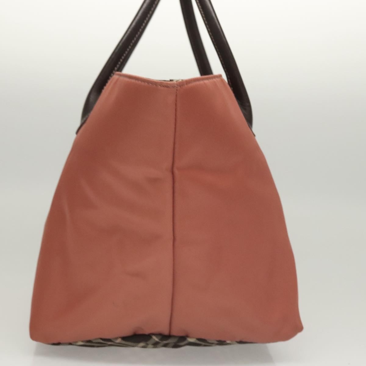 Burberry Nova Check Blue Label Nylon Pink Nylon Handbag
