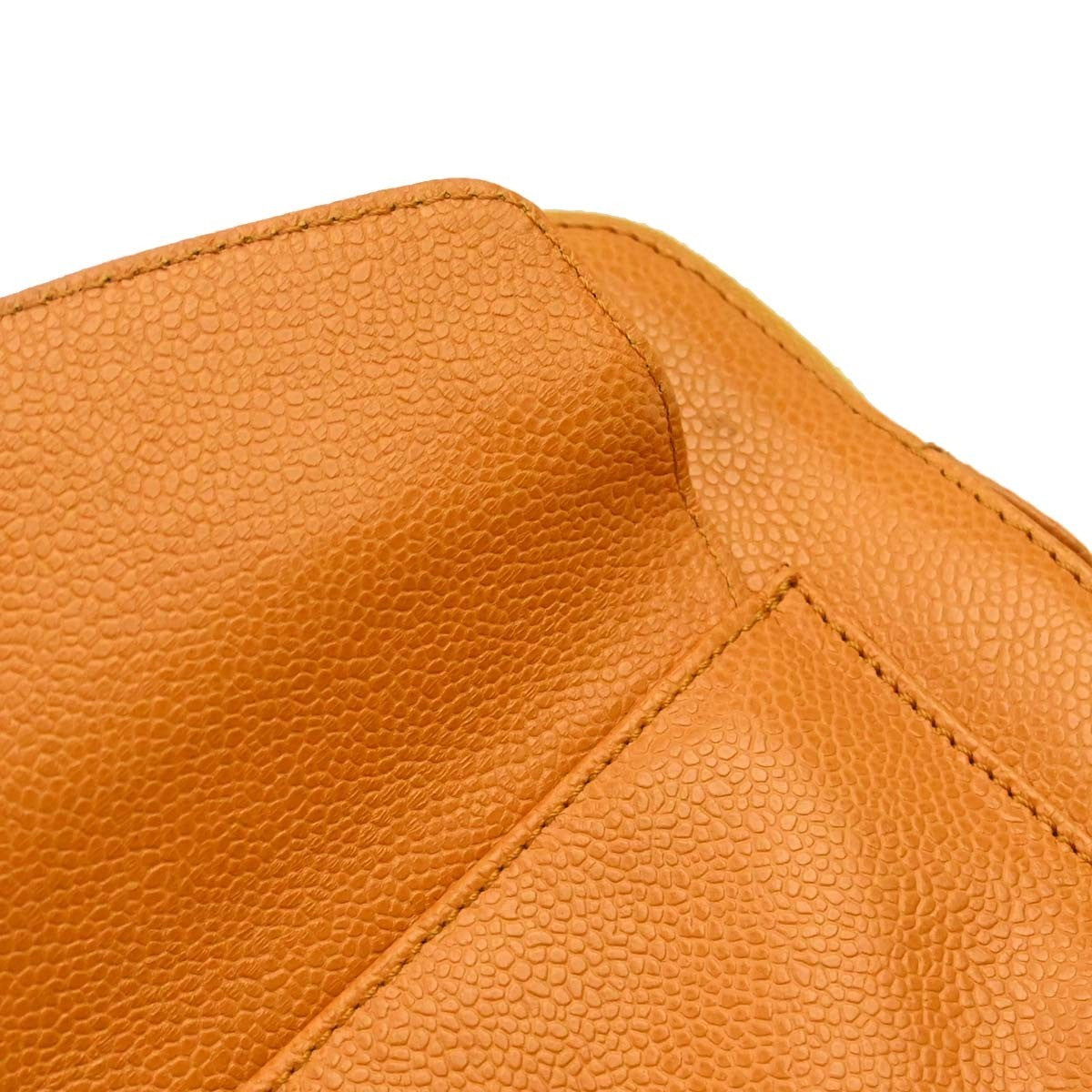 Chanel Vintage Front Pocket Shoulder Bag Leather Orange Leather Shoulder Bag Bag