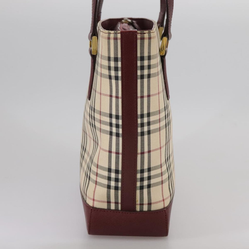 Burberry Nova Check Tote Canvas And Leather Beige Canvas Tote Bag