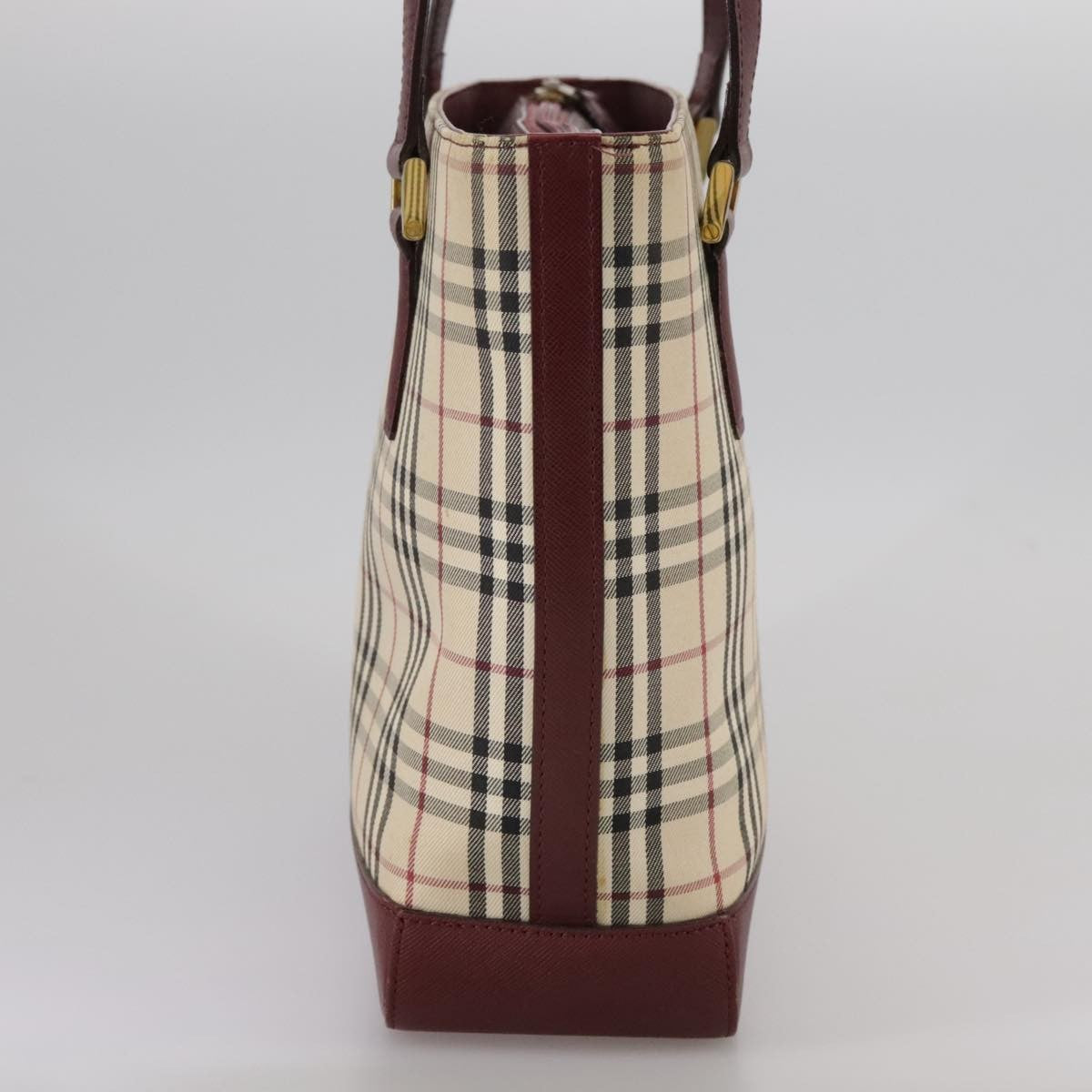 Burberry Nova Check Tote Canvas And Leather Beige Canvas Tote Bag