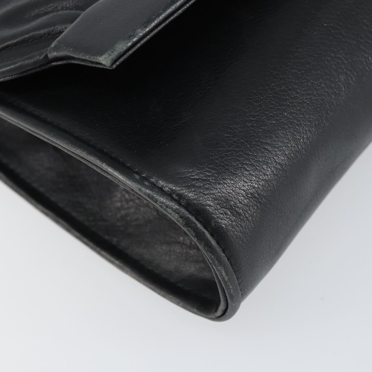 Gucci Vintage Shoulder Bag Leather Black Leather Shoulder Bag Bag (Pre-Owned)