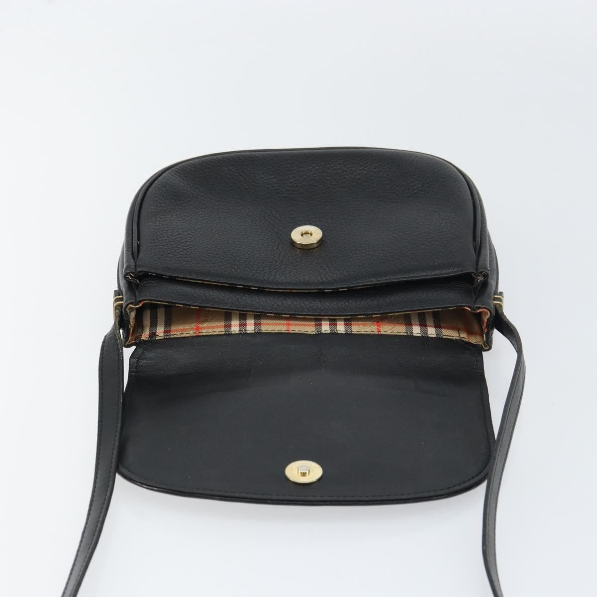 Burberry Vintage Shoulder Bag Leather Black Leather Shoulder Bag