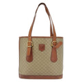 Celine Vintage Macadam Tote Bag Canvas And Leather Beige Canvas Tote Bag Bag