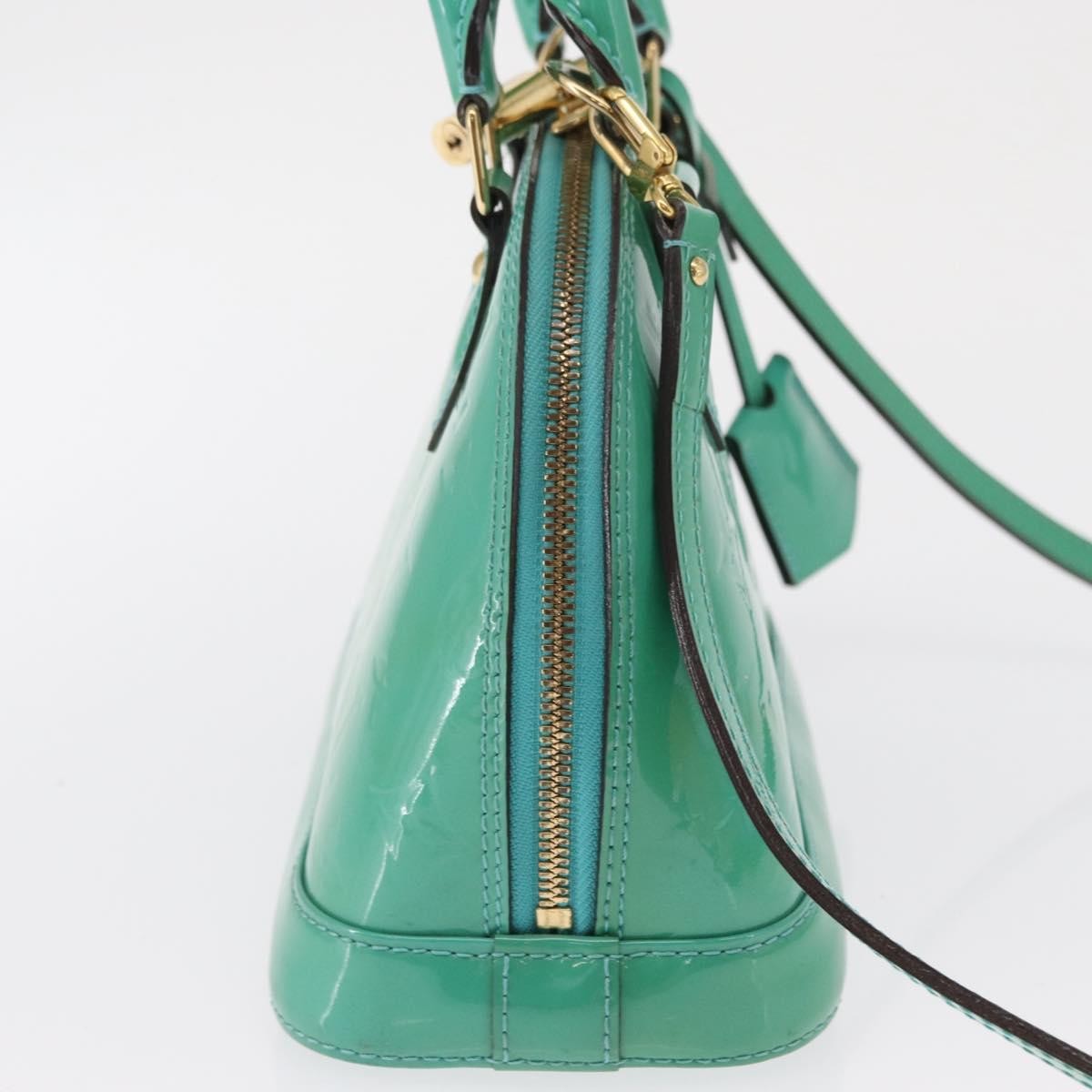 Louis Vuitton Alma Handbag Monogram Vernis Blue Patent_Leather Handbag