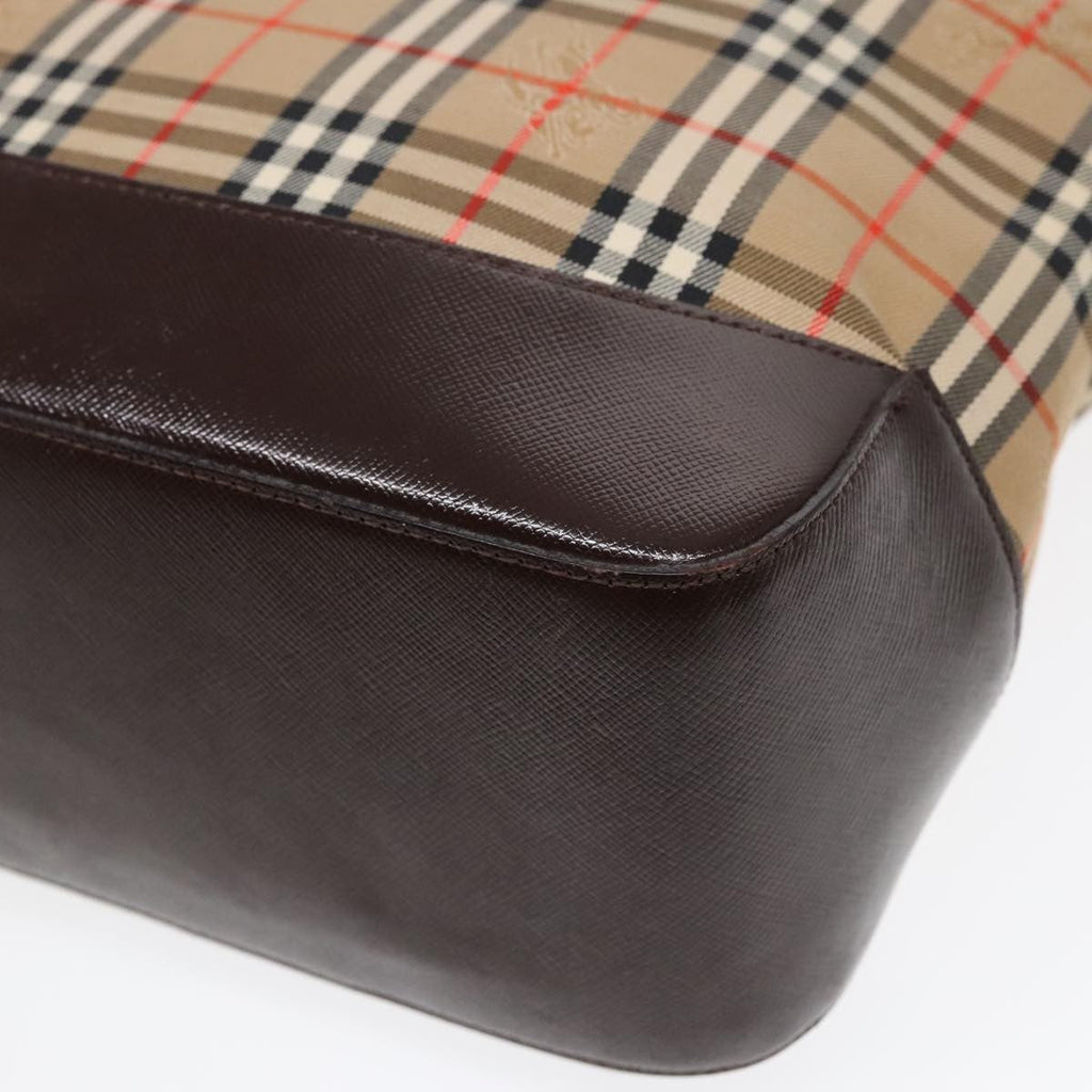 Burberry Nova Check Tote Canvas And Leather Beige Canvas Tote Bag