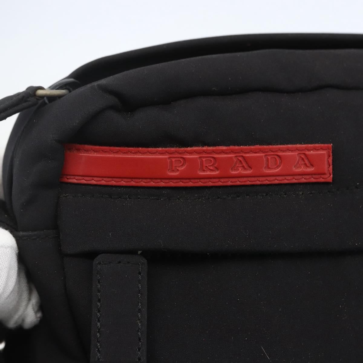Prada Sport Zip Shoulder Bag Nylon Black Nylon Shoulder Bag Bag