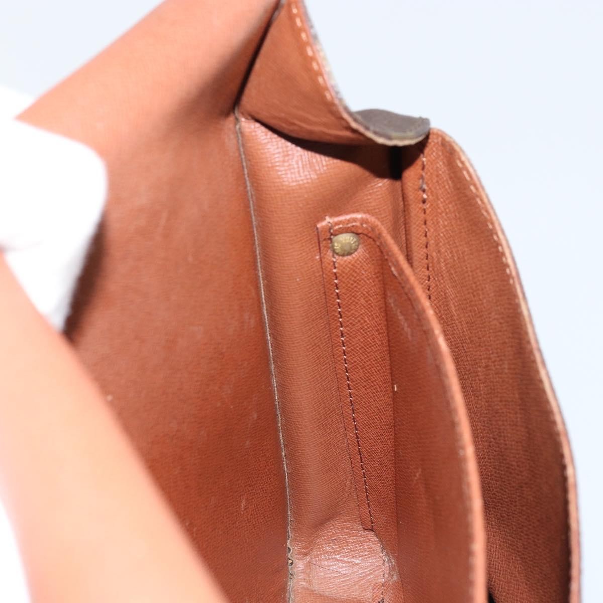 Louis Vuitton Cartouchiere Handbag Monogram Canvas Brown Canvas Shoulder Bag