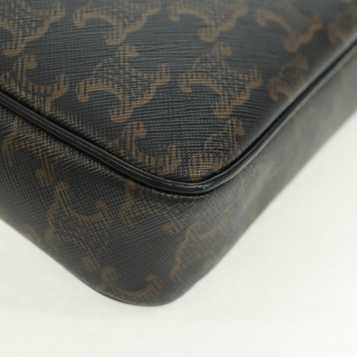 Celine Logo Messenger Bag Triomphe Coated Canvas Black Pvc Shoulder Bag Bag