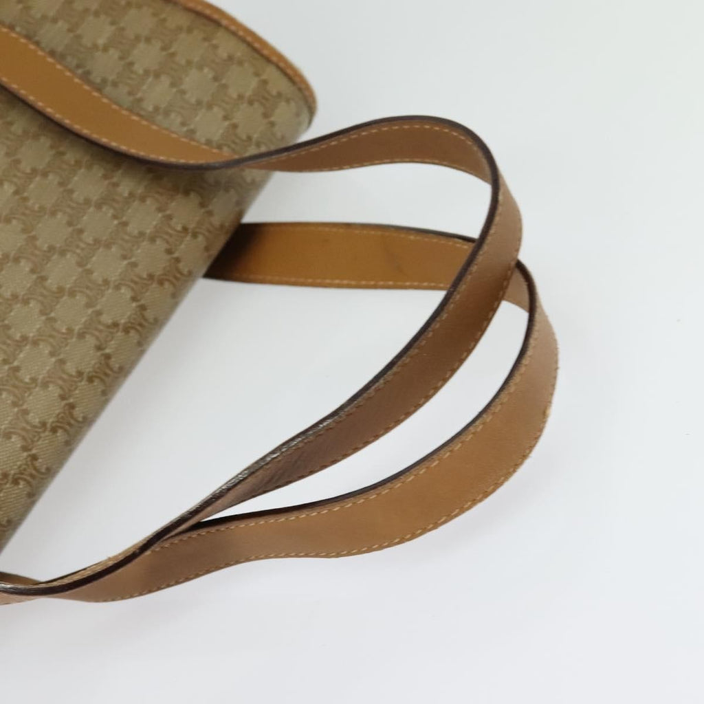 Celine Vintage Macadam Handbag Canvas Beige Canvas Bag