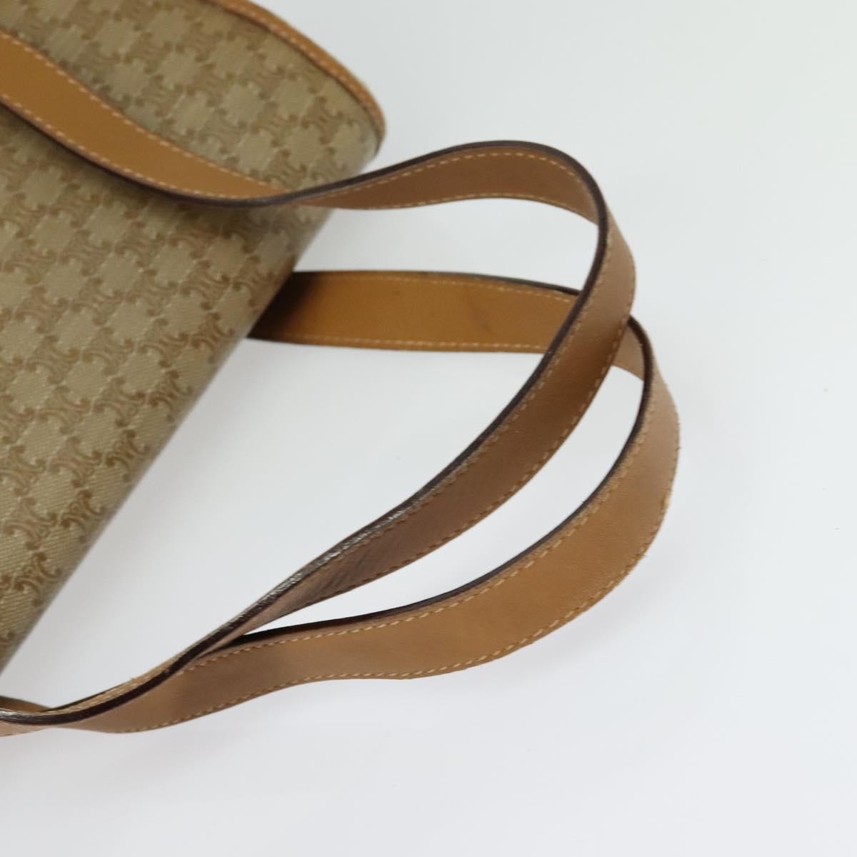 Celine Vintage Macadam Handbag Canvas Beige Canvas Bag