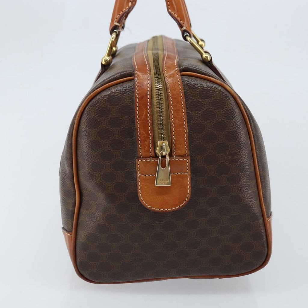 Celine Vintage Duffle Bag Canvas And Leather Brown Canvas Travel Bag Bag