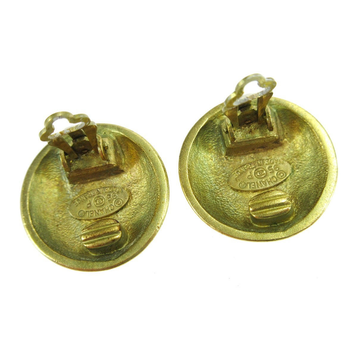 Chanel Cc Button Clip-On Earrings Metal Gold Gold_Plated Earrings Jewelry