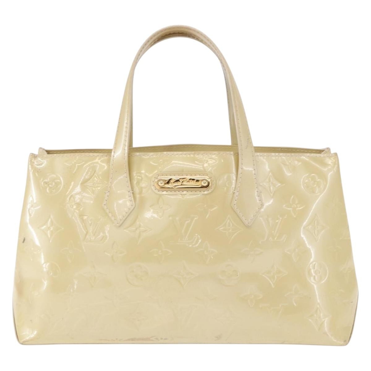 Louis Vuitton Wilshire Handbag Monogram Vernis Beige Patent_Leather Handbag