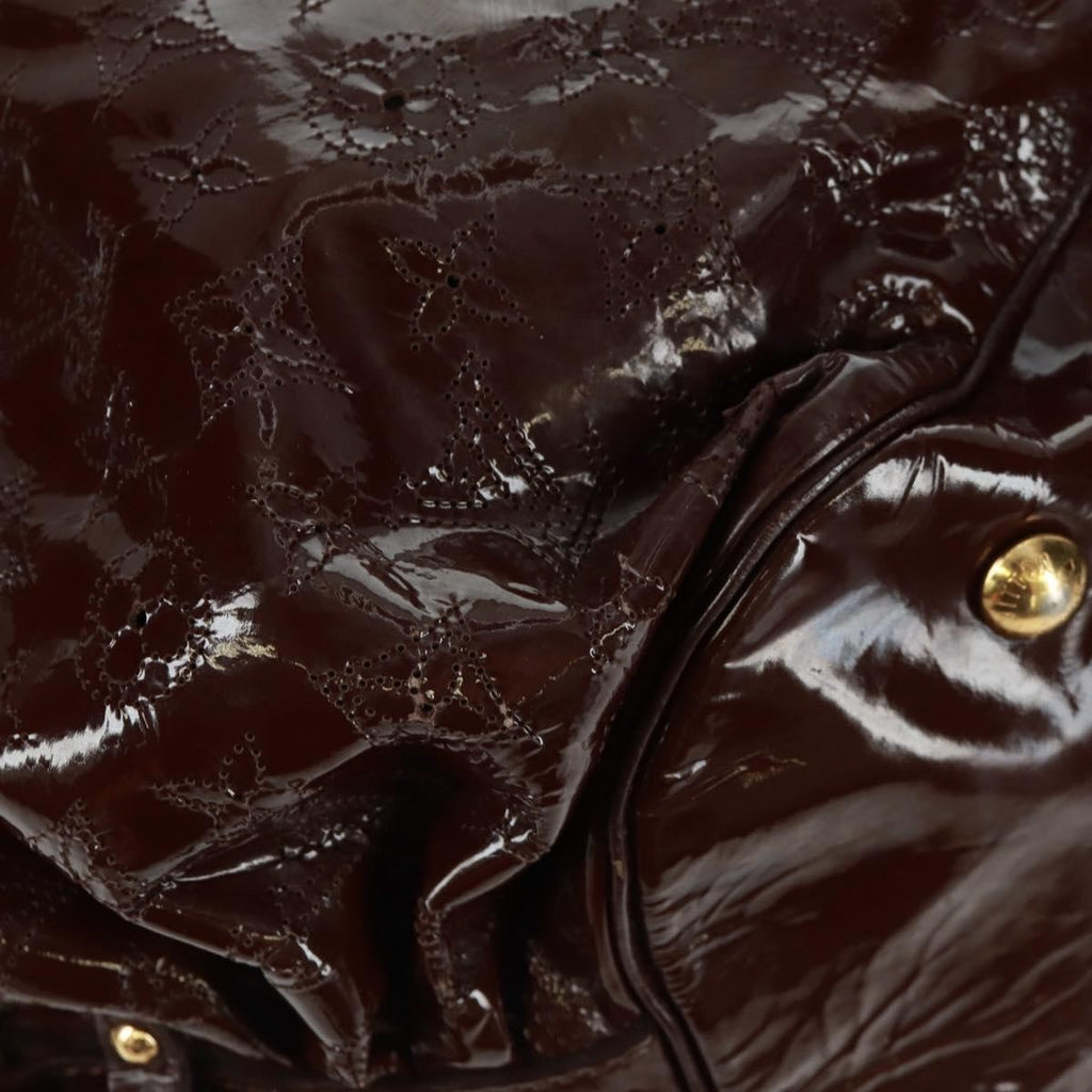 Louis Vuitton L Hobo Surya Leather Brown Patent_Leather Tote Bag