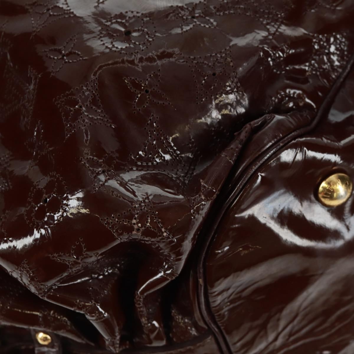 Louis Vuitton L Hobo Surya Leather Brown Patent_Leather Tote Bag
