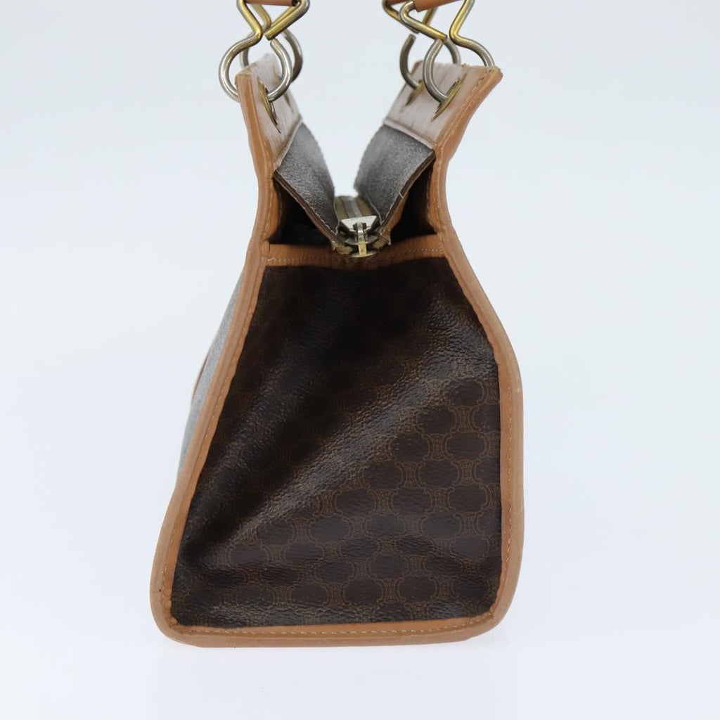 Celine Vintage Macadam Tote Bag Canvas Brown Canvas Tote Bag Bag
