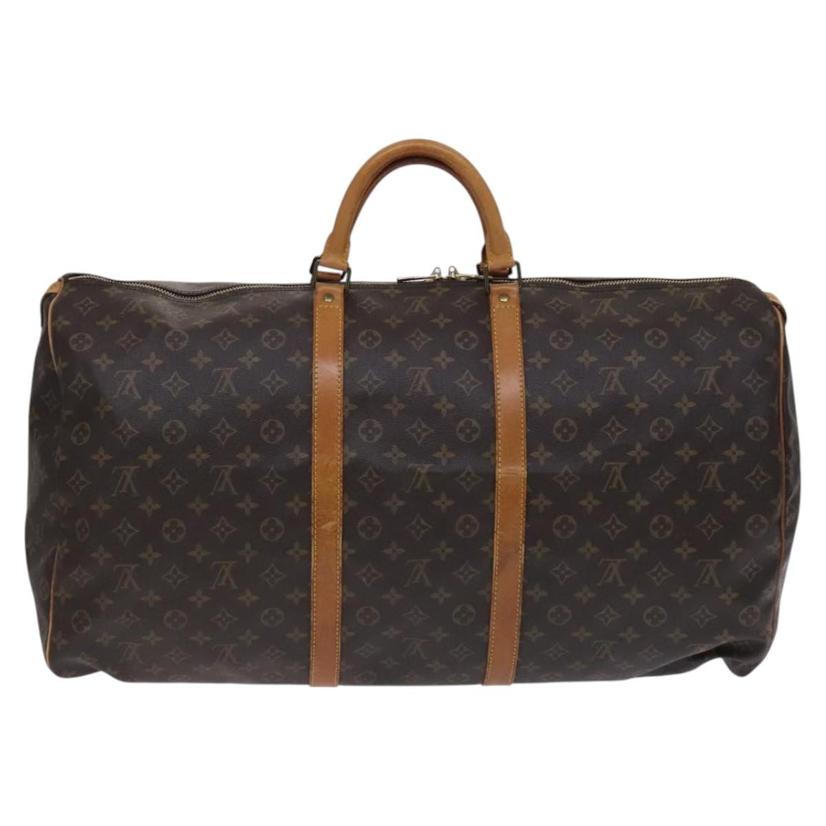Louis Vuitton Keepall Bag Monogram Canvas Brown Canvas Travel Bag