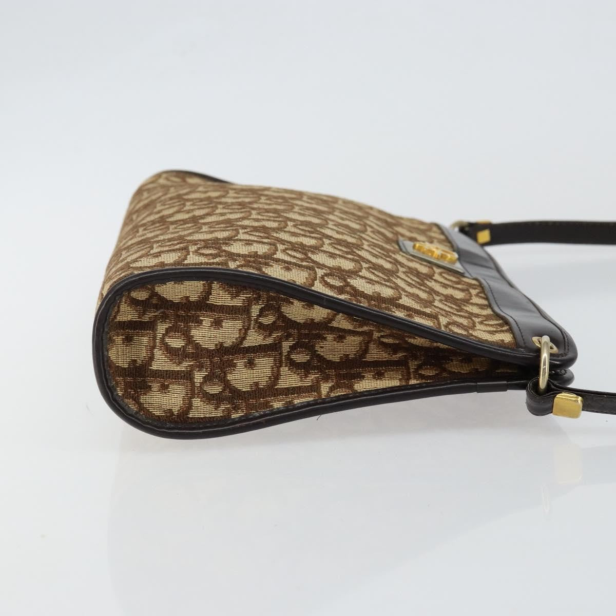 Christian Dior Vintage Trotter Shoulder Bag Canvas Brown Canvas Bag (Pre-Owned)