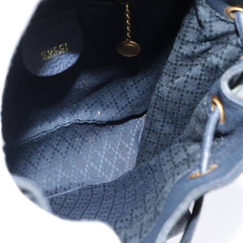 Gucci Gucci Bamboo Backpack Daim Navy Suede Backpack Bag (Pre-Owned)