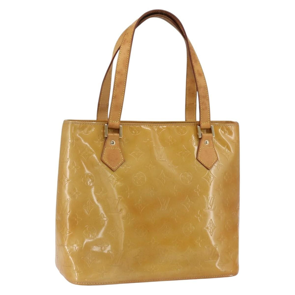 Louis Vuitton Houston Handbag Monogram Vernis Beige Patent_Leather Tote Bag