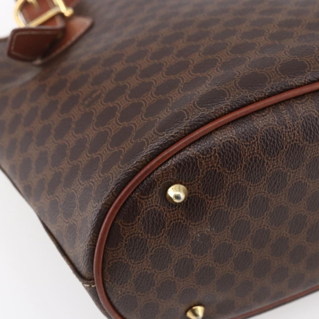 Celine Vintage Macadam Tote Bag Canvas Brown Canvas Tote Bag Bag