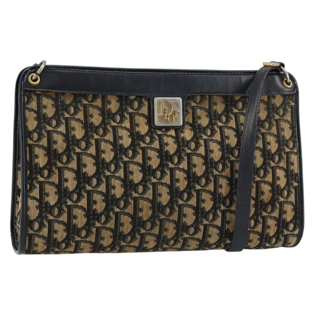 Christian Dior Vintage Trotter Shoulder Bag Canvas Navy Canvas Shoulder Bag Bag (Pre-Owned)