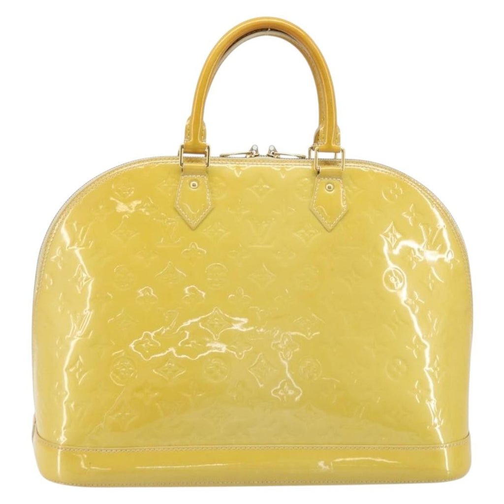 Louis Vuitton Alma Handbag Monogram Vernis Yellow Patent_Leather Handbag