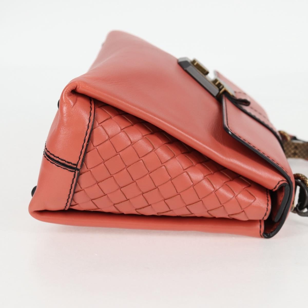 Bottega Veneta Piazza Top Handle Bag Leather With Intrecciato Detail Pink Leather Handbag