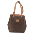 Celine Vintage Macadam Shoulder Bag Canvas And Leather Brown Canvas Shoulder Bag Bag