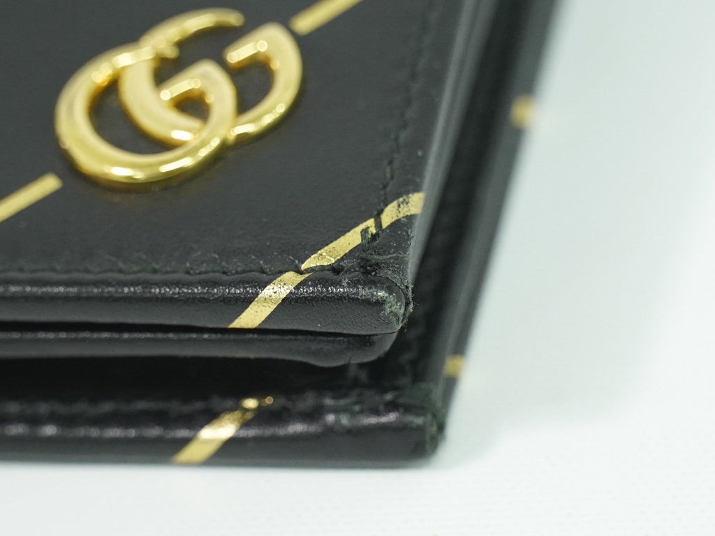 Gucci Gg Marmont Wallet Leather Black Leather Wallets Accessory (Pre-Owned)