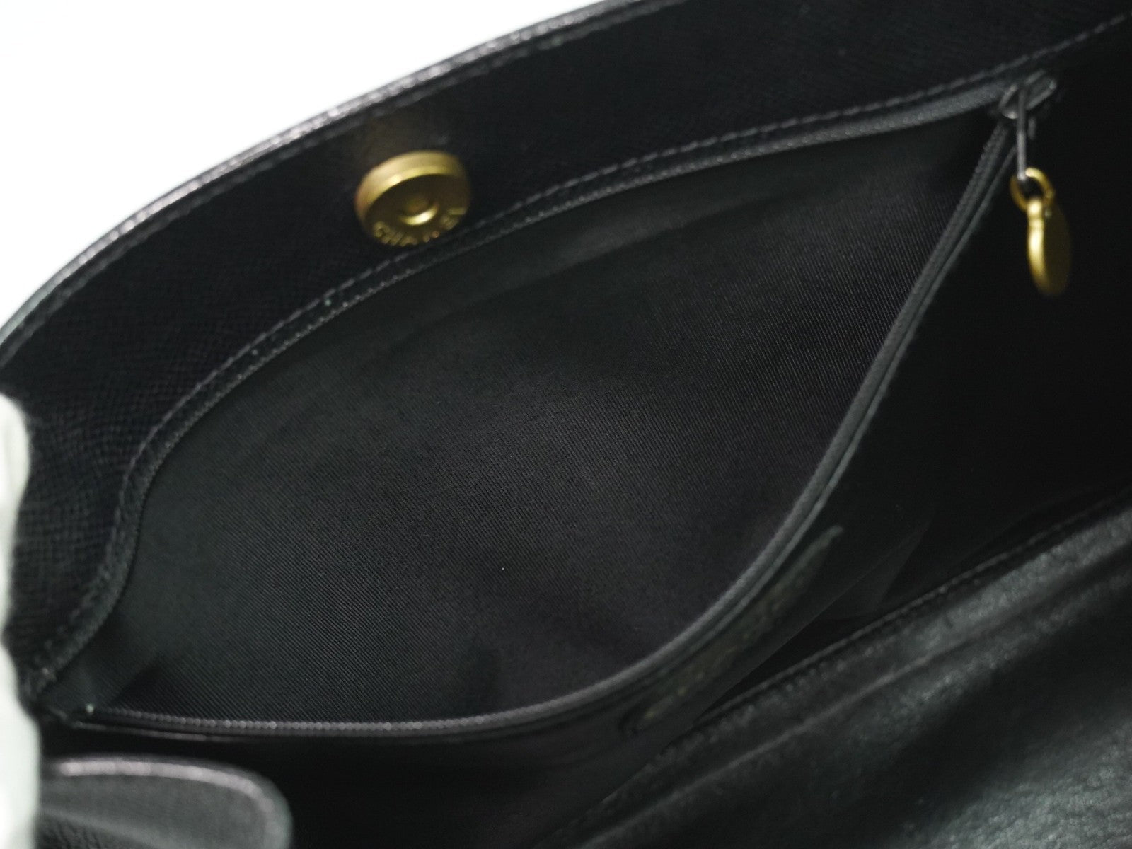 Chanel Vintage Logo Tote Leather Black Leather Tote Bag Bag