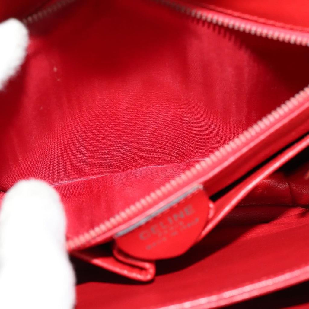 Celine Vintage Triomphe Shoulder Bag Leather Red Leather Shoulder Bag Bag