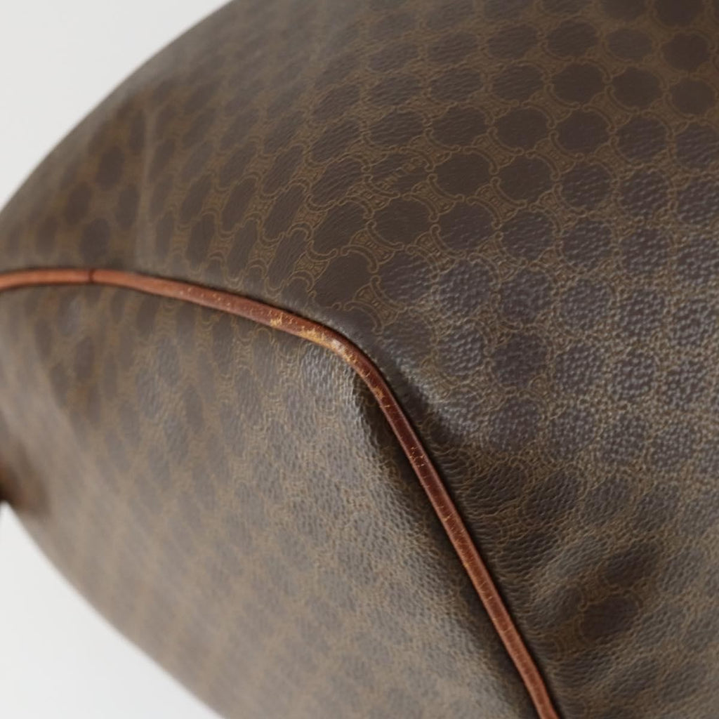 Celine Vintage Macadam Boston Bag Canvas Brown Pvc Travel Bag Bag